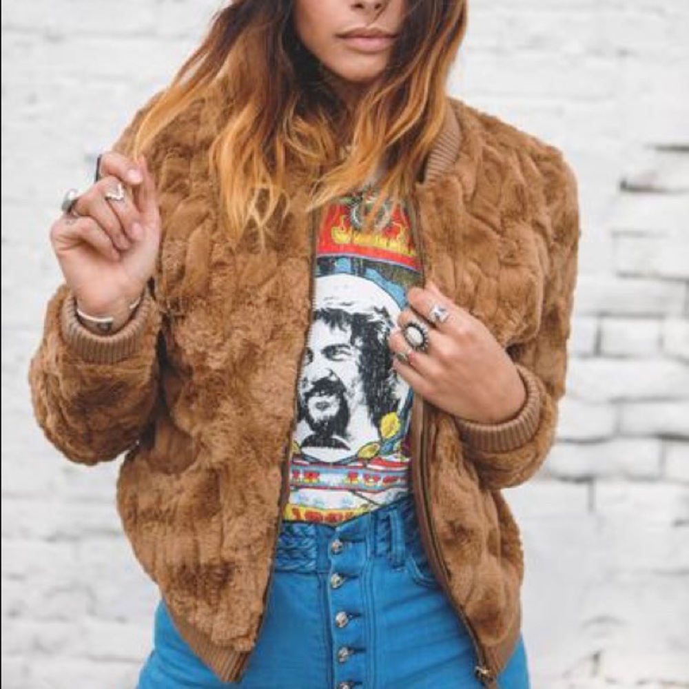 FINAL PRICE - Chaser - Faux-Fur Bomber Jacket XS